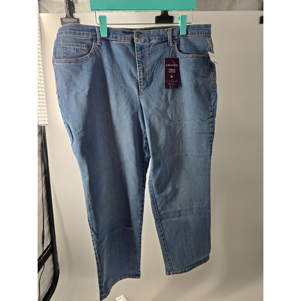 Gloria Vanderbilt Amanda Tapered Leg Jeans 20W Short Blue‎ Classic Rise Stretch